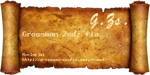 Grossman Zsófia névjegykártya